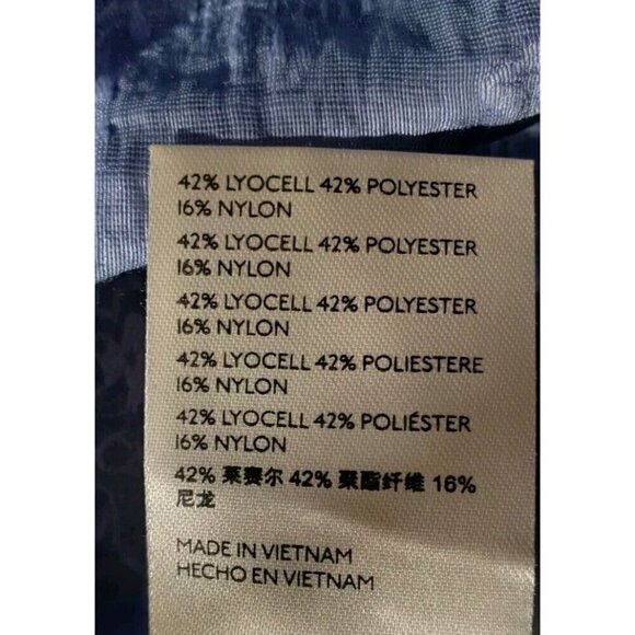 NWT FREE PEOPLE BLUE BURNOUT FLOWER PEPLUM PUFF SLEEVE TIED BACK TOP SZ XS - Picture 7 of 7